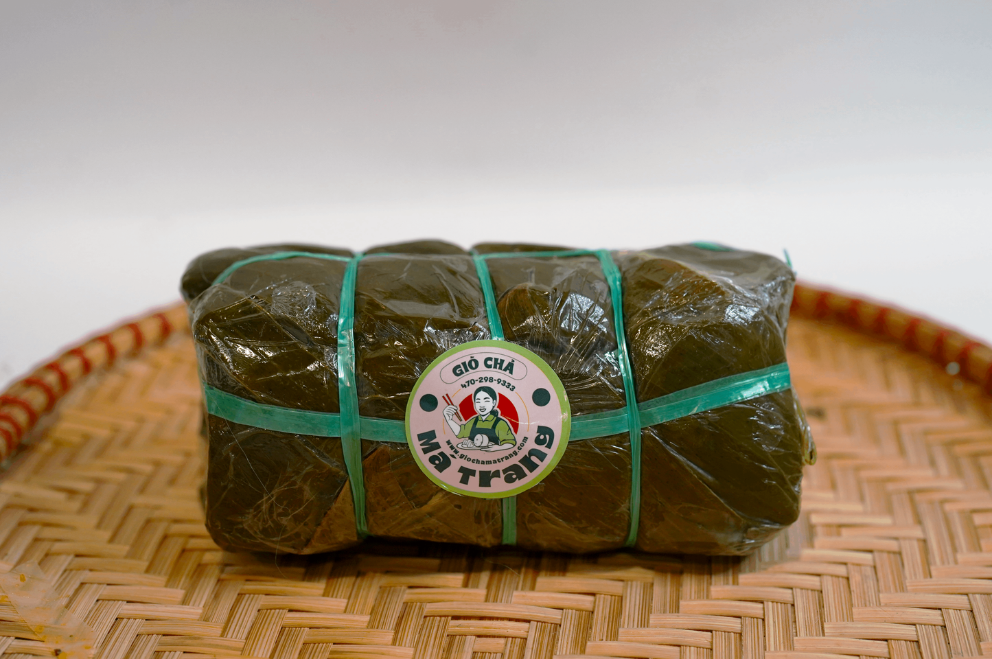 Giò Lụa Lá Chuối - Premium Silky Pork Roll Wrapped in Banana Leaves (1.2Lb - 540Gr)